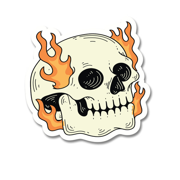 10110: POPOUT Sticker-L Flaming Skull