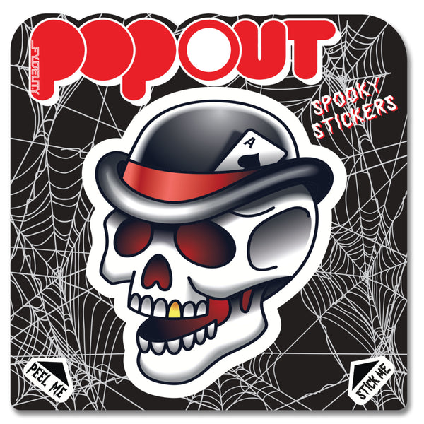 10118: POPOUT Sticker-L Dapper Skull