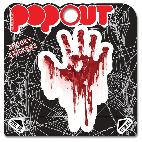 10122: POPOUT Sticker-L Bloody Handprint