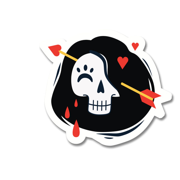 10123: POPOUT Sticker-L Love Struck Skull
