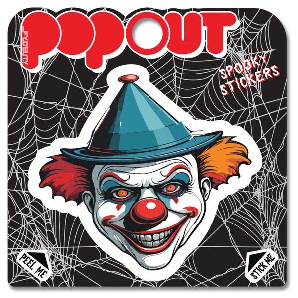 10132: POPOUT Sticker-L Creepy Clown