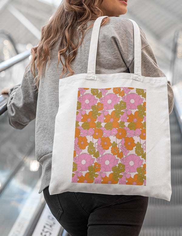 63009: Tote Bag Recycled PET | Floral Pink Red