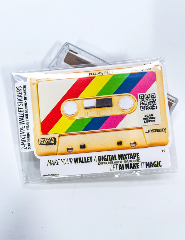 70218: Add a Digital Mixtape to Your  Wallet | Sticker | Analog Stripes