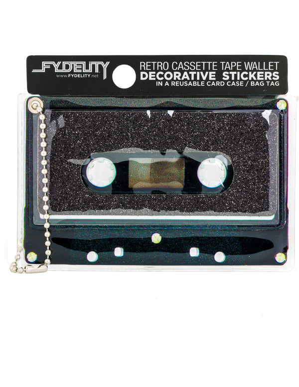 70237: Retro Cassette Wallet | Sticker | Dazzler Black Glitter