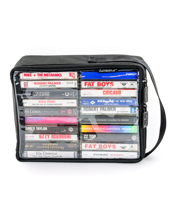 70422: Cassette Storage Case 20 Pcs | Black Poly Two Timer