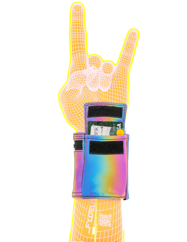 80623: Stash Wrap | Wrist Wallet | Reflective Rainbow
