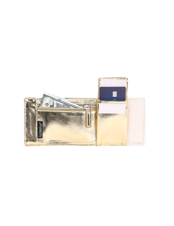 80635: 80's Wrist Wallet Stash | Vegan Leather | Gold
