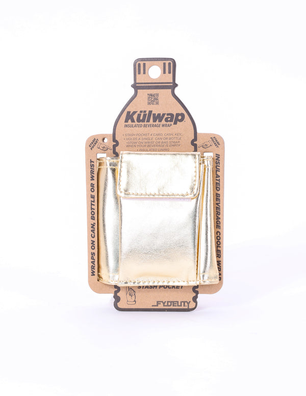 87830: Külwap Can Cooler Wrap Wallet  | Vegan Leather | Gold