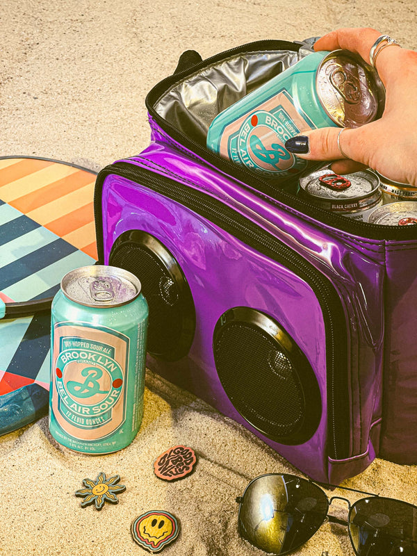 91232: FI-HI Speaker 12 Can Cooler Bag | Patent Purple