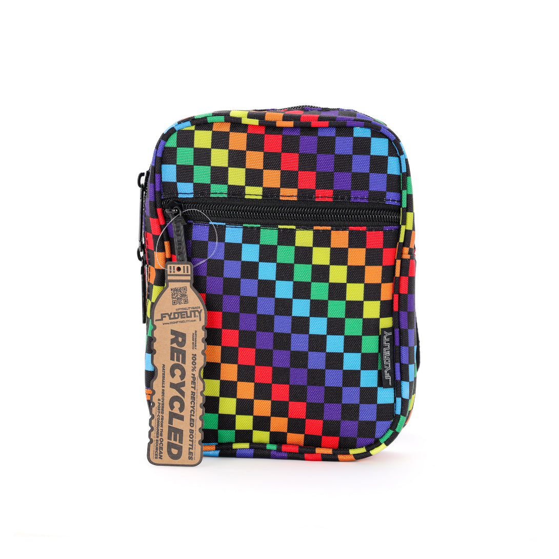 88558: Sidekick Sling Bag | Recycled RPET | Indy Rainbow Check