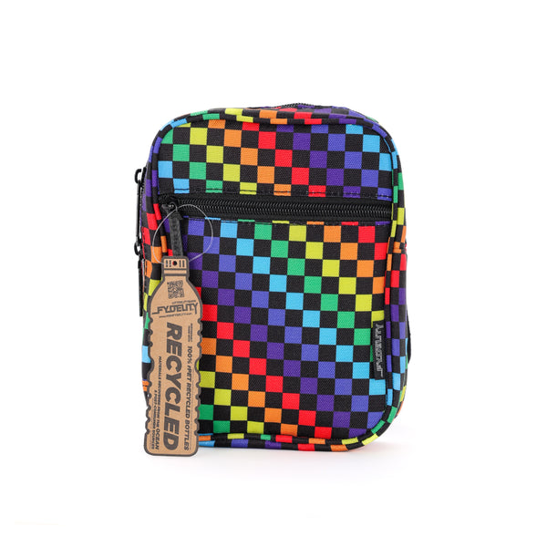 88558: Sidekick Sling Bag | Recycled RPET | Indy Rainbow Check