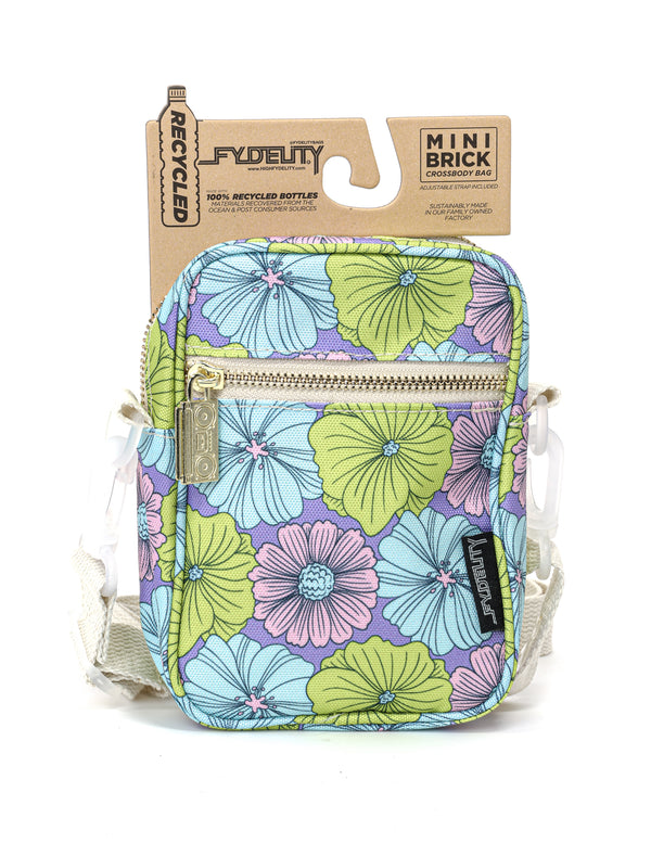88617: Mini Brick Bag | Recycled RPET | Floral Purple