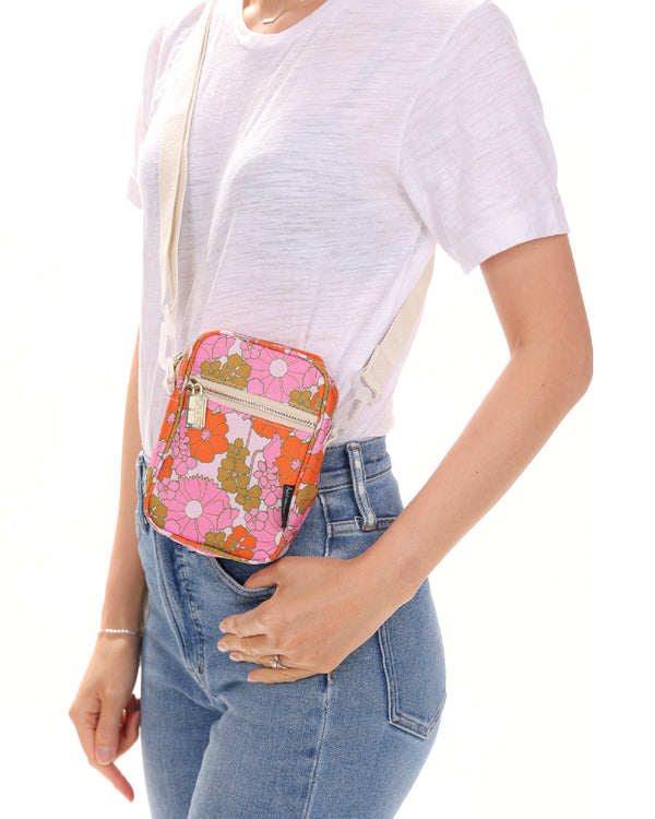 88620: Mini Brick Bag | Recycled RPET | Floral Red Pink