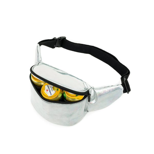 91160: Le Freeze 3-Can Cooler Fanny Pack | Laser Silver