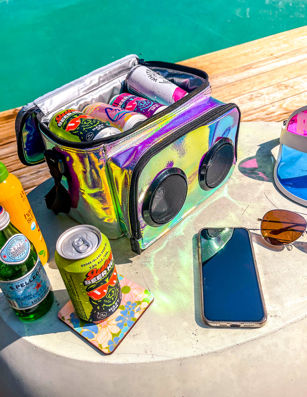 91221: FI-HI Speaker 12 Can Cooler Bag | Glitterati Purple