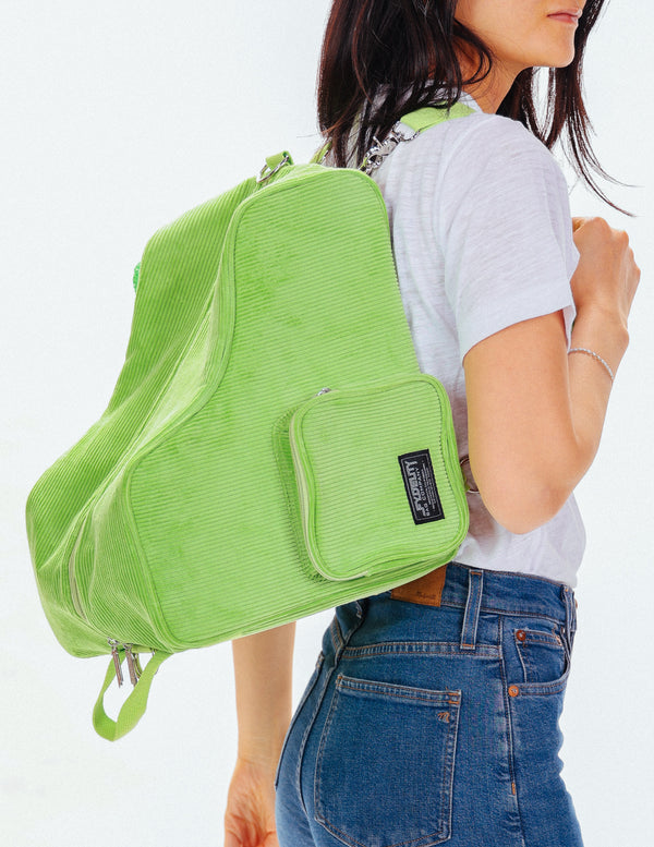 98138: Freewheelin' Roller Skate Bag Pack | Corduroy Green