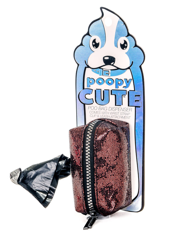 30323: poopyCUTE: Doggy Waste Bag Holder for Fashionable Owner & Dog |GLAM Bronze