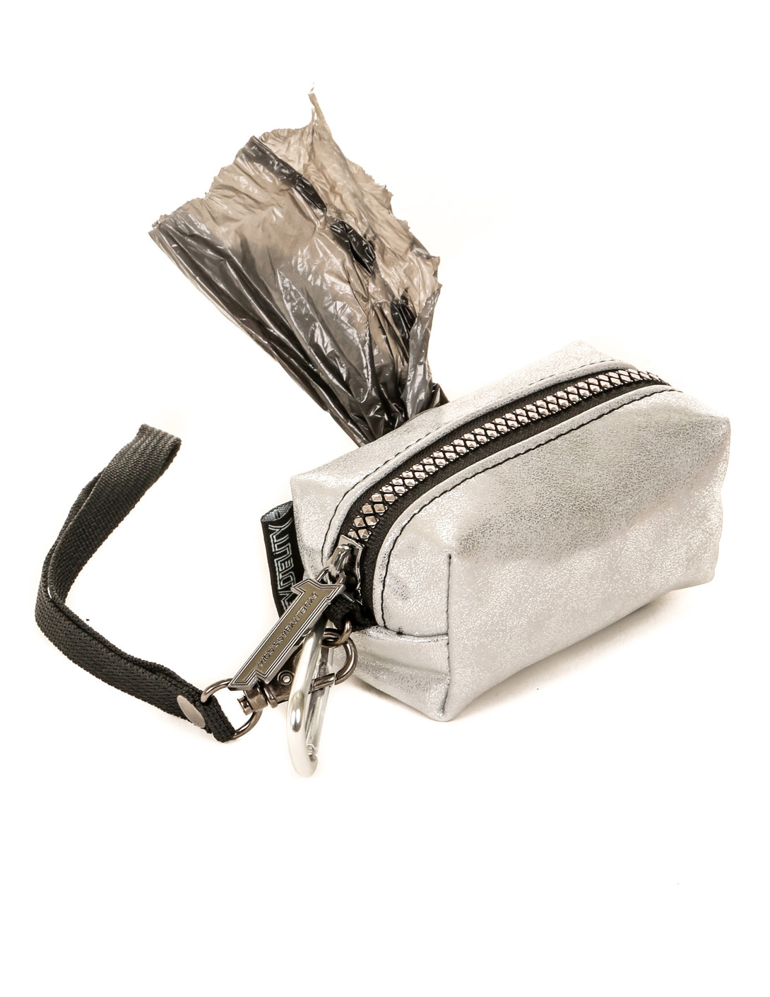 30332: poopyCUTE: Doggy Waste Bag Holder for Fashionable Owner & Dog |DUSTER Silver