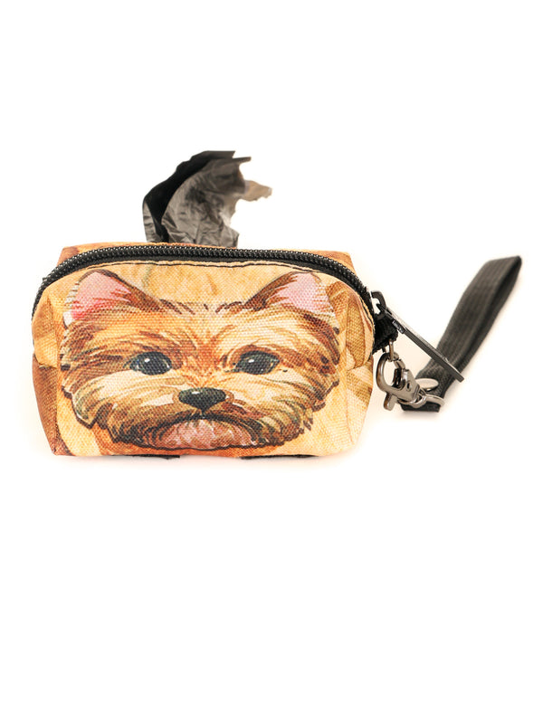 30349: poopyCUTE: Doggy Waste Bag Holder for Fashionable Owner & Dog |DOGGIE Yorkshire Terrier