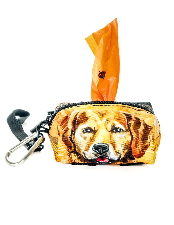 30360: poopyCUTE: Doggy Waste Bag Holder for Fashionable Owner & Dog |DOGGIE Golden retriever