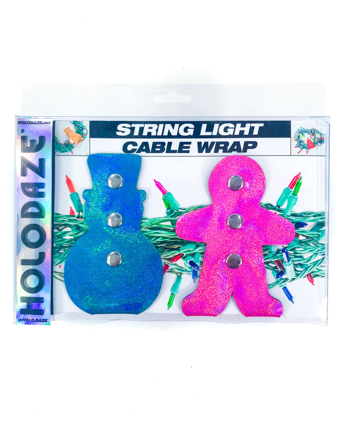 43006: HOLO.DAZE Holiday Cable Wraps SNOW GINGER Laser Blue Pink