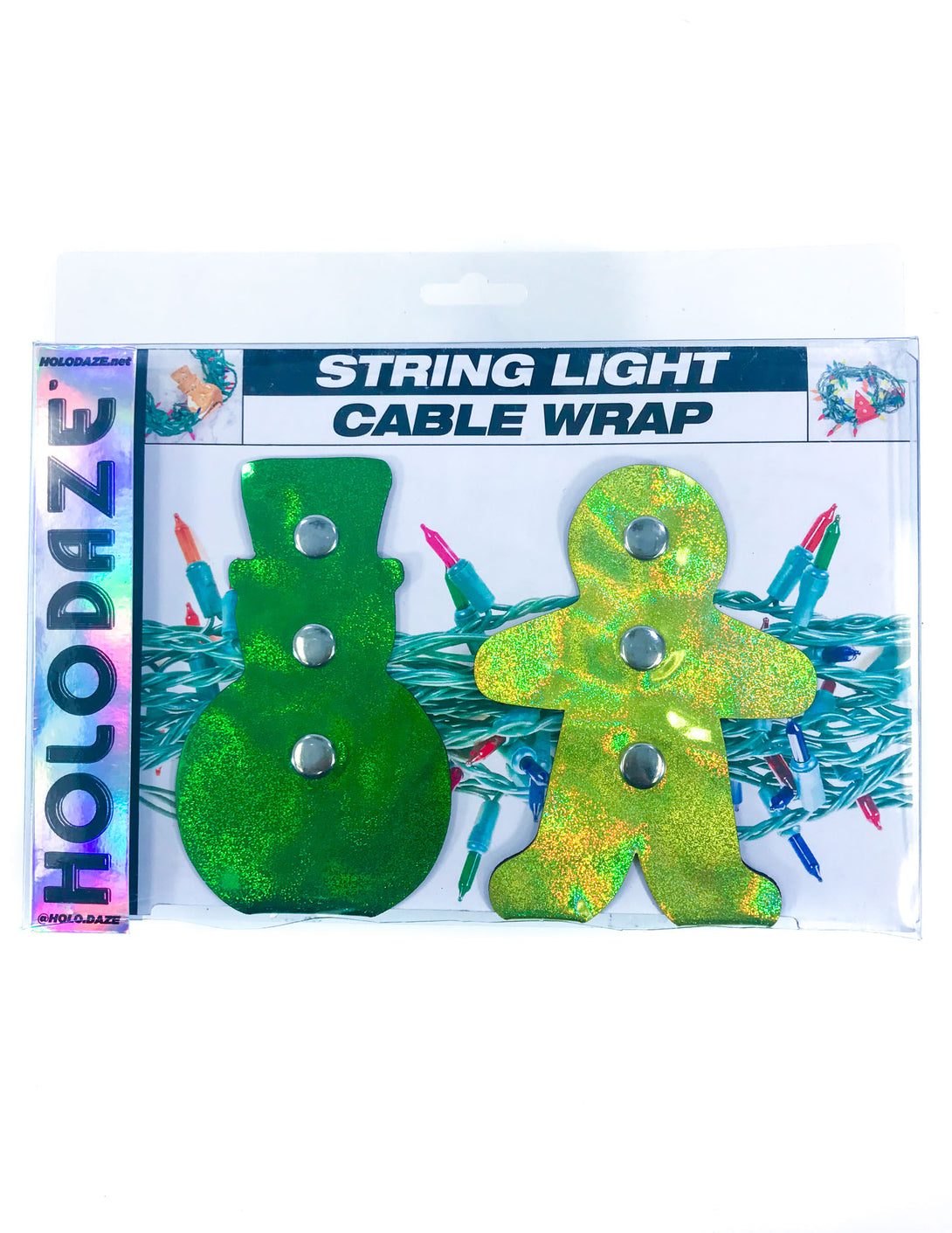 43014: HOLO.DAZE Holiday Cable Wraps SNOW GINGER Laser Green Gold