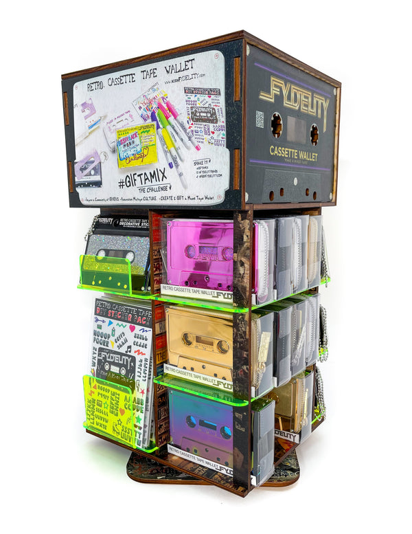 70202: Retro Cassette Tape Wallet |"Make A Tape" |POP Spinner Display