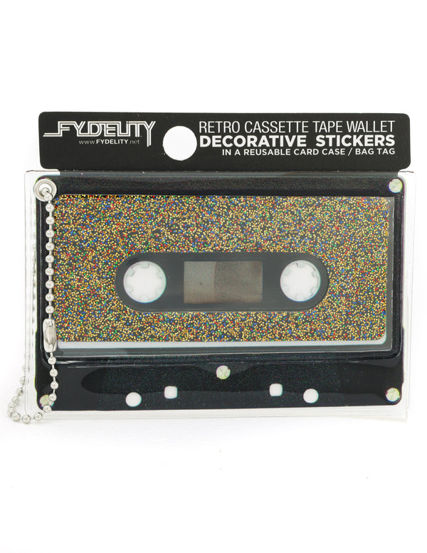70228: Retro Cassette Tape Wallet |"Make A Mixed Tape" |DIY-Fashion Stickers & Bag Tag |INTERPLANETARY Black