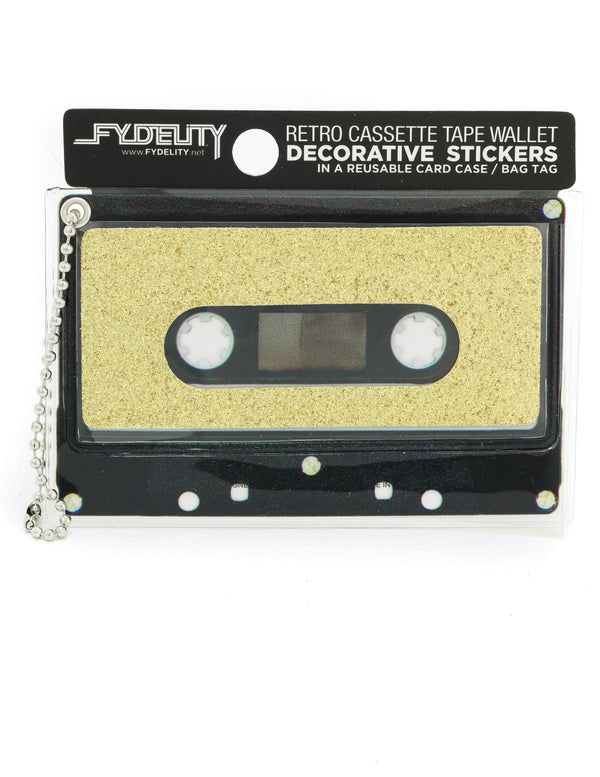70236: Retro Cassette Tape Wallet |"Make A Mixed Tape" |DIY-Fashion Stickers & Bag Tag |DAZZLER Gold Glitter
