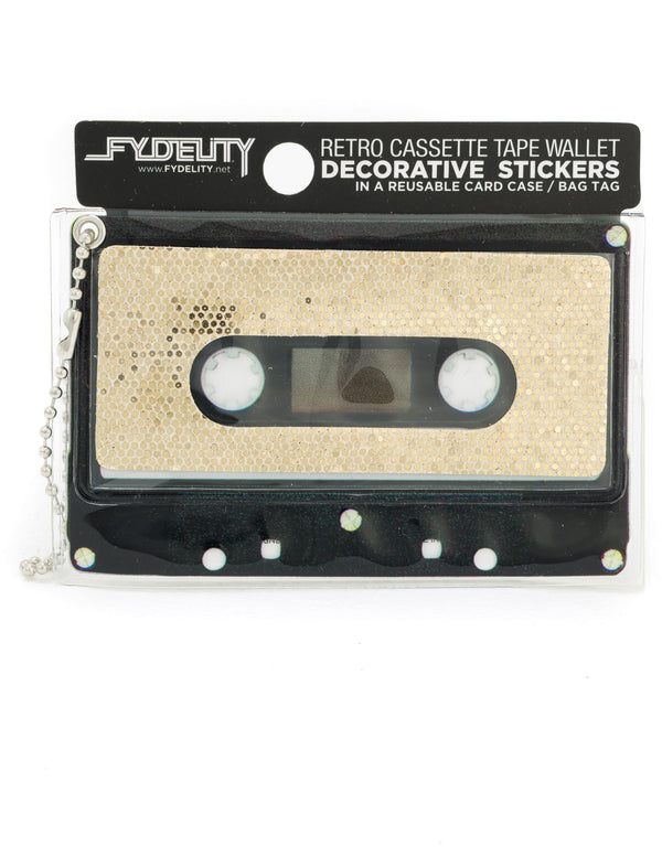 70239: Retro Cassette Tape Wallet |"Make A Mixed Tape" |DIY-Fashion Stickers & Bag Tag |GLAM Platnium Glitter