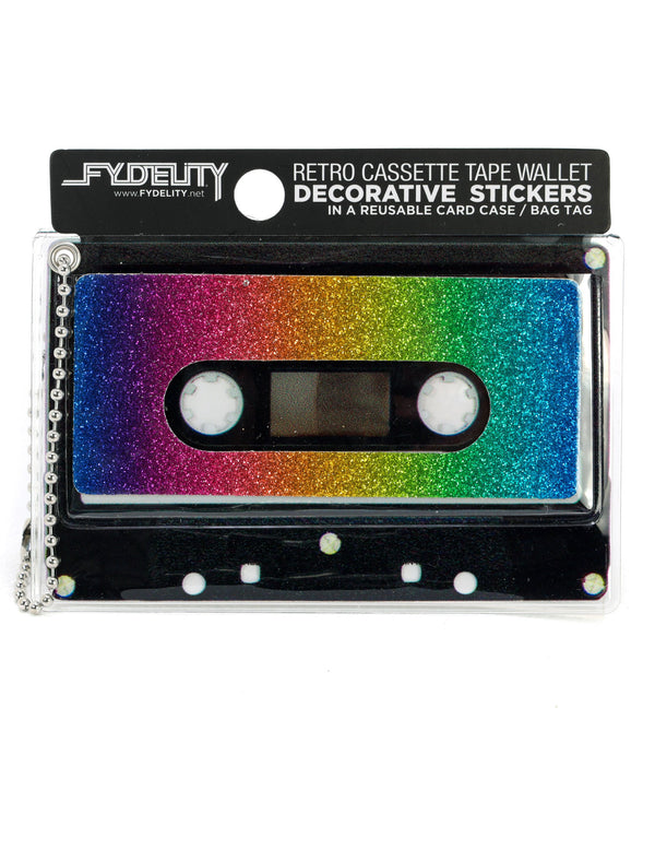 70247: Retro Cassette Wallet | Sticker | Dazzler Rainbow Glitter