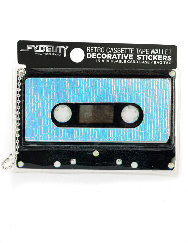 70248: Retro Cassette Tape Wallet |"Make A Mixed Tape" |DIY-Fashion Stickers & Bag Tag |AURA Silver