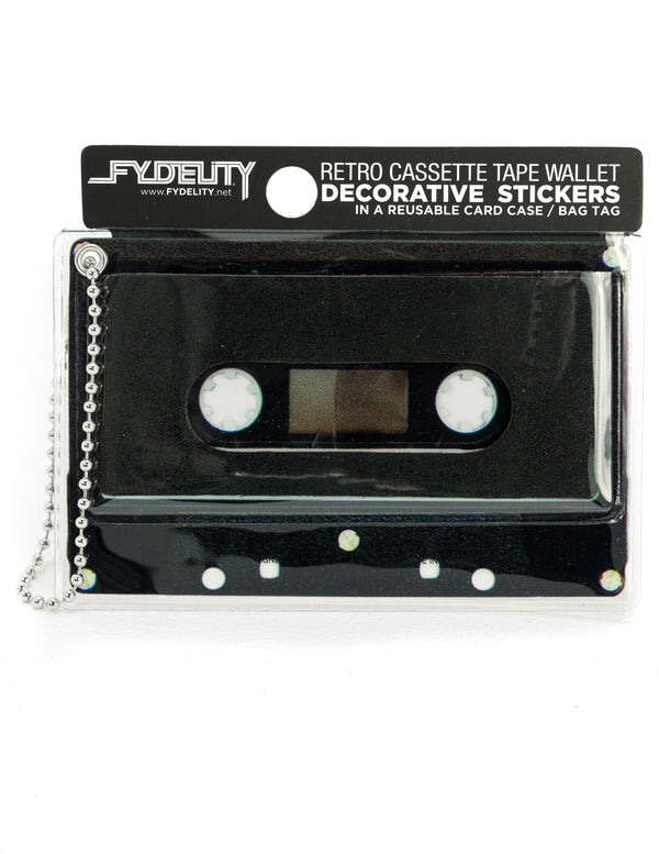 70249: Retro Cassette Tape Wallet |"Make A Mixed Tape" |DIY-Fashion Stickers & Bag Tag |DUSTER Black