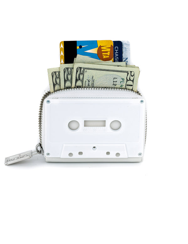 70257: Retro Cassette Wallet | White Mattte