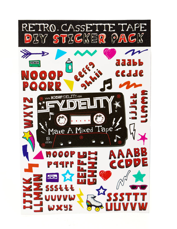 70219: Retro Cassette Tape Wallet |"Make A Mixed Tape" |DIY-JEWEL Case Package Stickers
