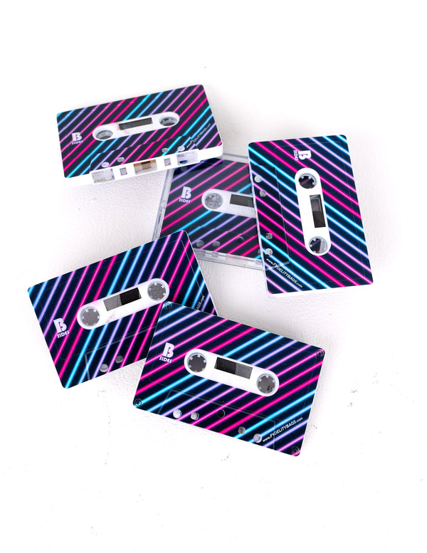 70343: Blank Cassette Tape 60-Min 5 Pack | Custom | 80's Fruit Stripe