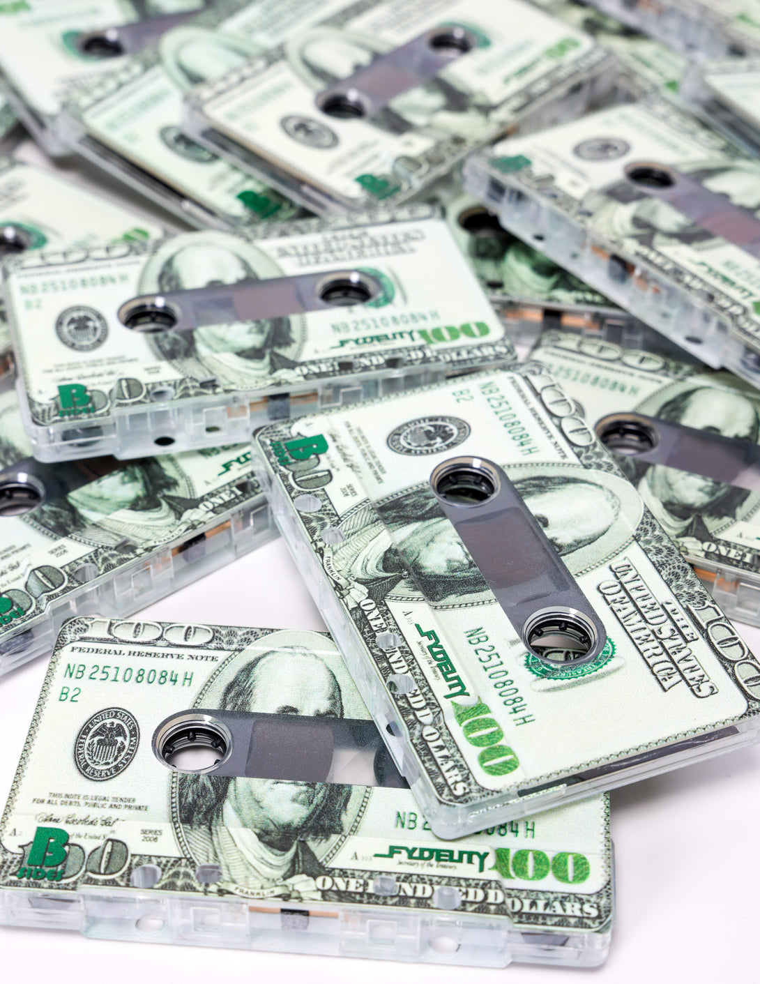 70344: Blank Cassette Tape 60-Min 5 Pack | Custom | Benjamins $100