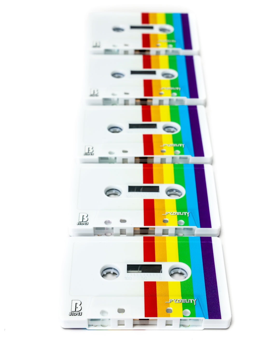 70346: Blank Cassette Tape 60-Min 5 Pack | Custom | PRIDE Rainbow