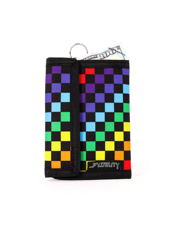 80705: 80's RFID Data Protection Wallet | INDY Rainbow Black