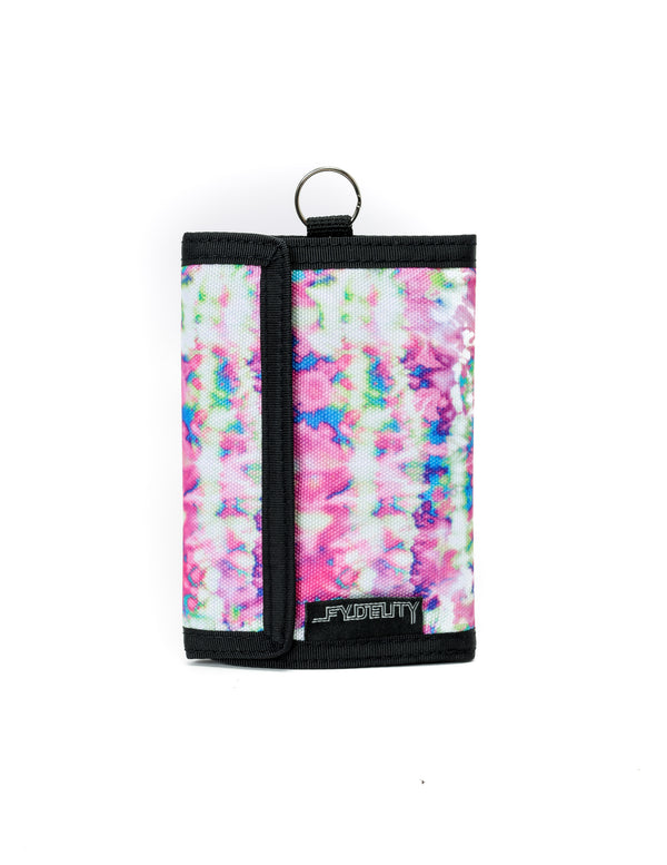 80743: 80's RFID Data Protection Wallet | Tie Dye Pink Crackle
