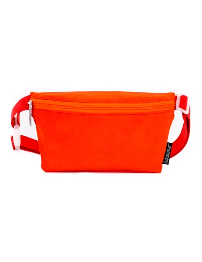 83733: Fanny Pack |Ultra-Slim| Faux Suede Orange/Red