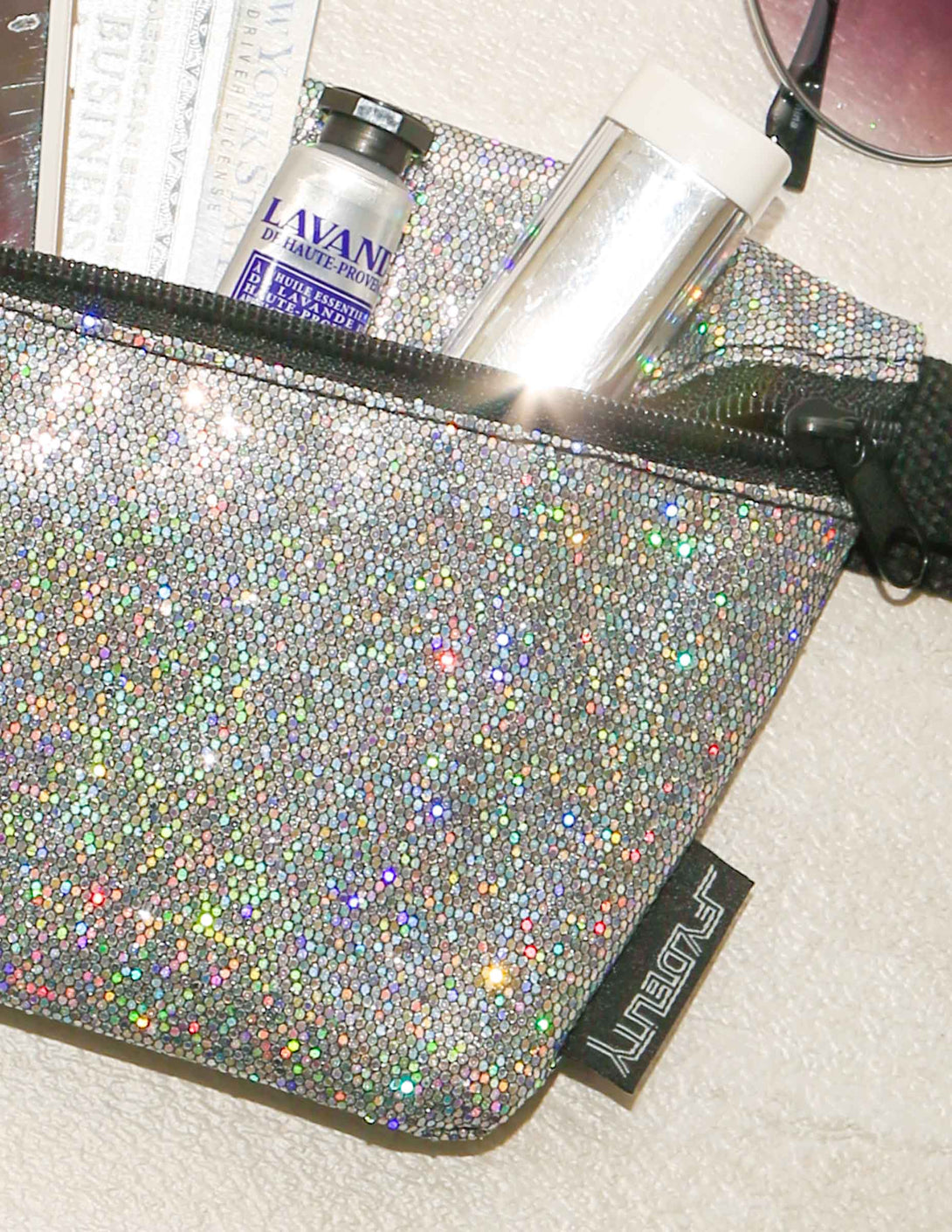 83133: Fanny Pack |Ultra-Slim Skinny Low-Profile Belt Bum Bag |GLAM Glitter